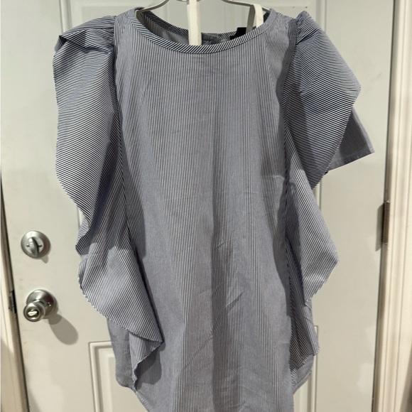 Ann Taylor Ribbed Ruffle Sleeve Top - Picture 4 of 8